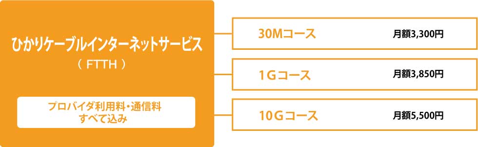 画像：インターネットサービスのコース説明