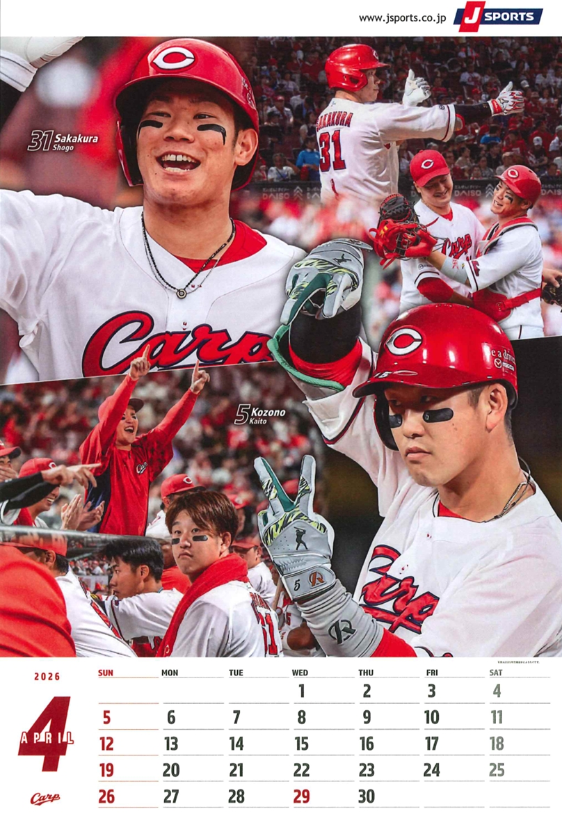 広島東洋カープ　カレンダー2024
